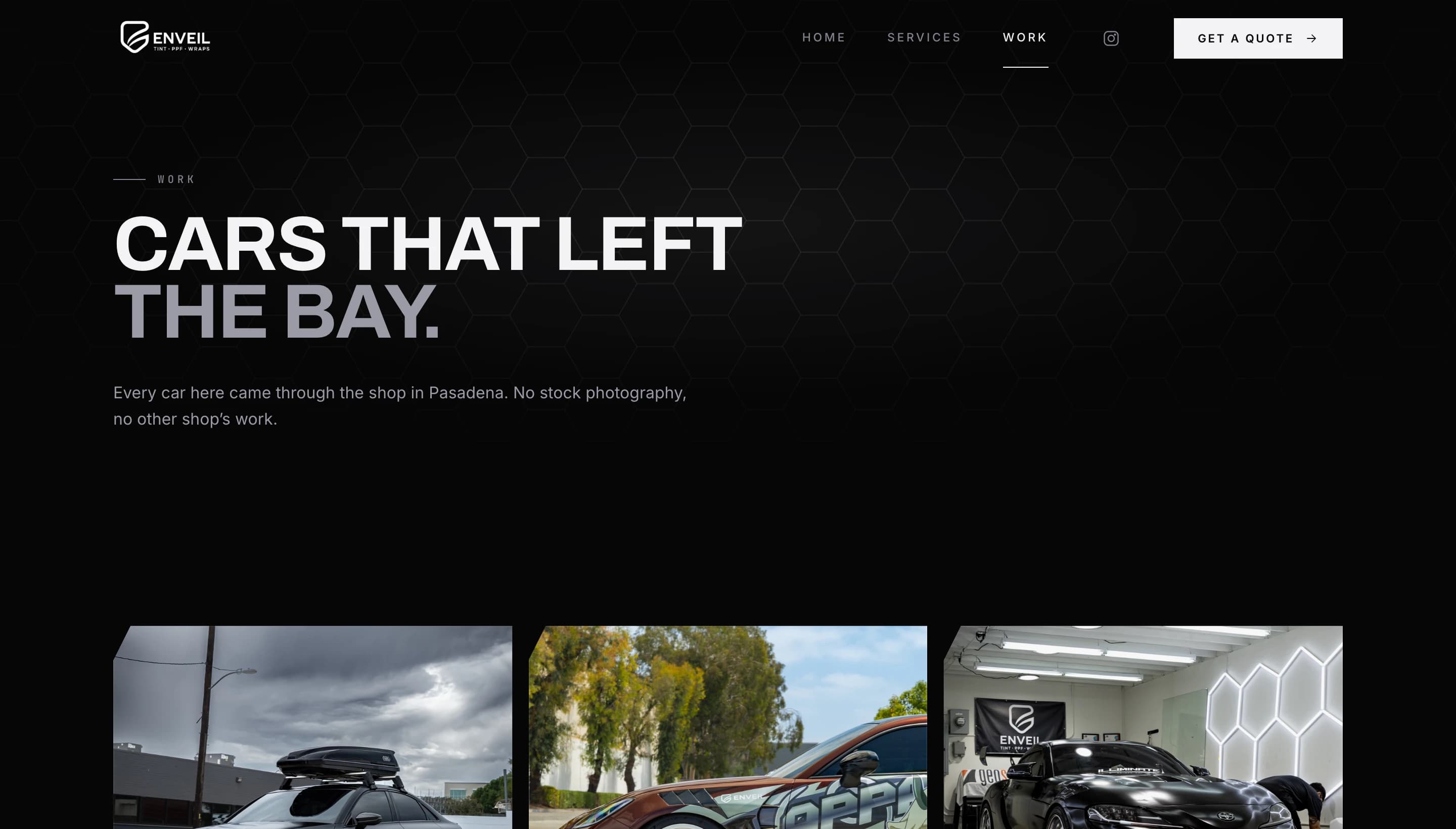Work page with project photography